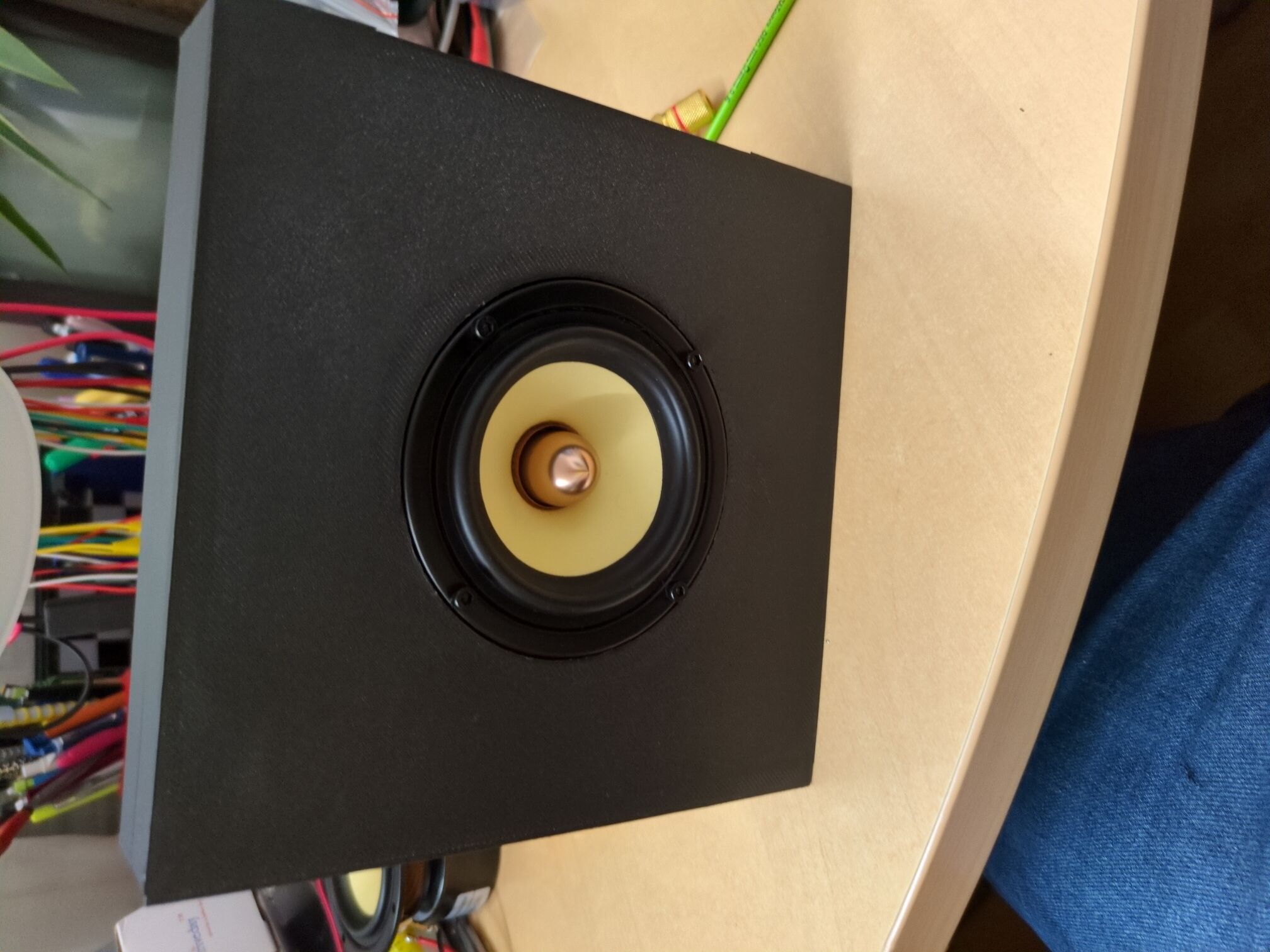 square front baffle with speaker attached