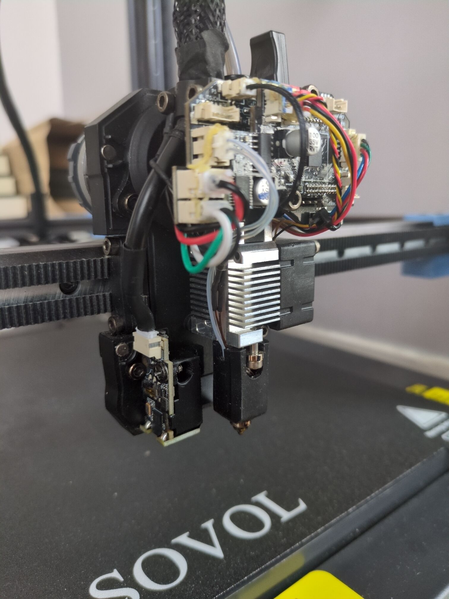 Same as before but this time with a cleaner cable that goes to the cable bundle instead of the printhead PCB